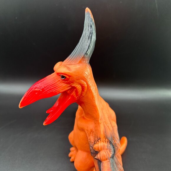 Pterodactyl Dinosaur Toy Figure 8" Soft Rubber Orange Black - Picture 4 of 10